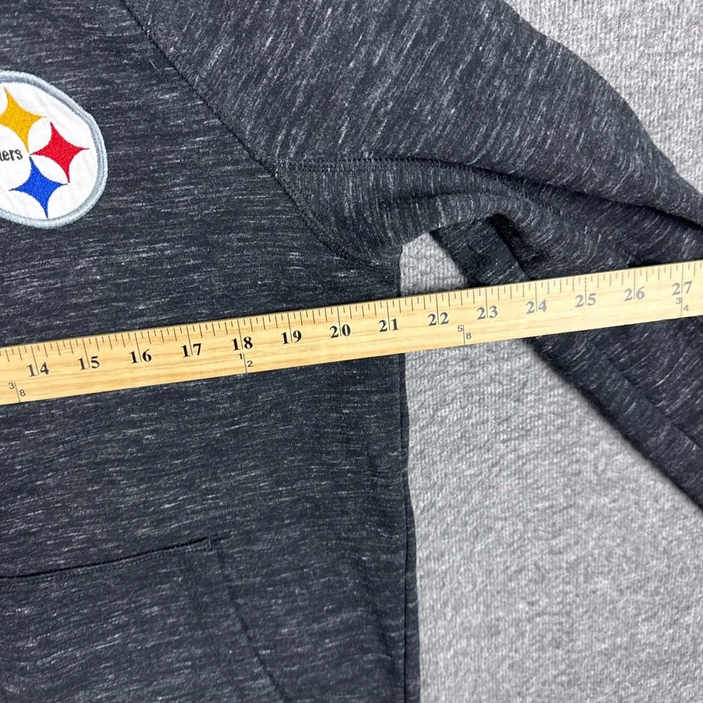NFL Pittsburgh Steelers Jacket‎ Mens Medium Gray Heather Full Zip Pockets Fleece